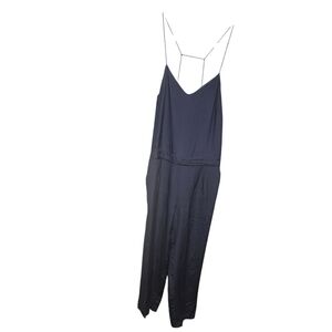 J Crew Silk Navy Spaghetti Strap Jumpsuit Sz.4